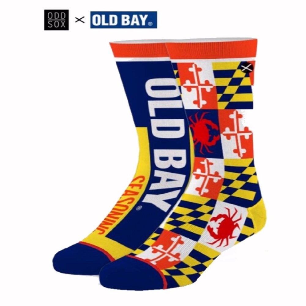 Old Bay Maryland Flag Split Style Athletic Crew Socks NEW Fast Ship